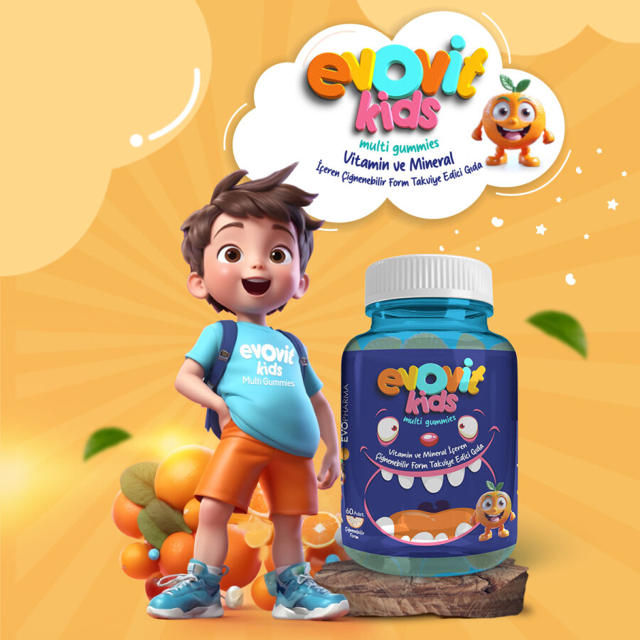 EVOVİT KİDS MULTİ GUMMİES Vitamin ve Mineral İçeren Çiğnenebilir Form Takviye Edici Gıda - Bilgi