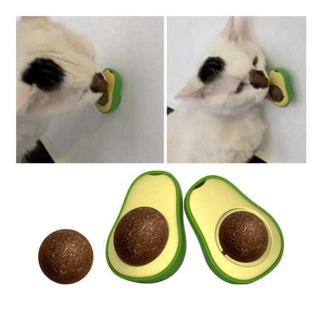 Bigbaf Avokado Sekilli Doğal Catnipli Yenilebilir Kedi Nanesi Otu Oyun Topu Oyuncağı - 2