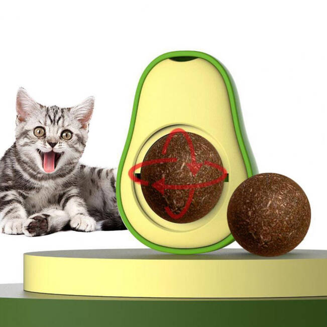 Bigbaf Avokado Sekilli Doğal Catnipli Yenilebilir Kedi Nanesi Otu Oyun Topu Oyuncağı - 4