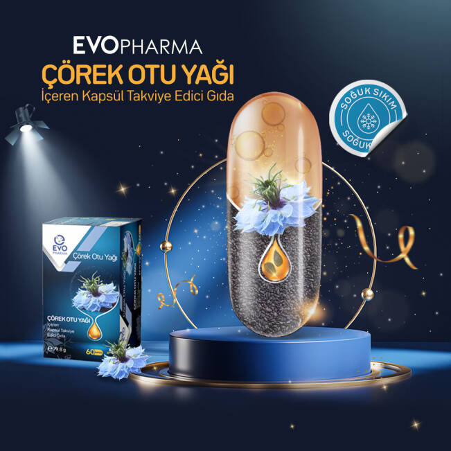 EVO PHARMA Çörek Otu Yağı İçeren Kapsül Takviye Edici Gıda 60 Kapsül - 3