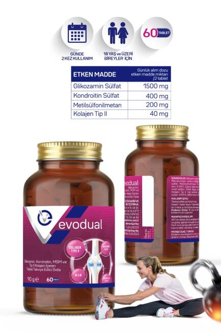 EVODUAL (Glikozamin, Kondroitin, MSM ve T İP II Kollajen İçeren Tablet Takviye Edici Gıda) - 5