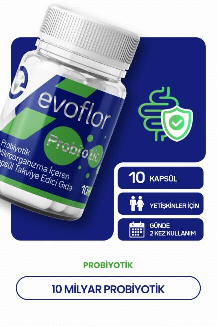 Evoflor Probiyotik Mikroorganizma İçeren Takviye Edici Gıda 10 Kapsül - 1