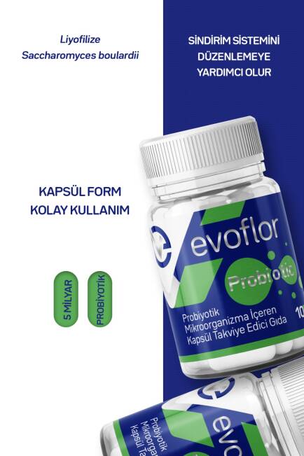 Evoflor Probiyotik Mikroorganizma İçeren Takviye Edici Gıda 10 Kapsül - 2