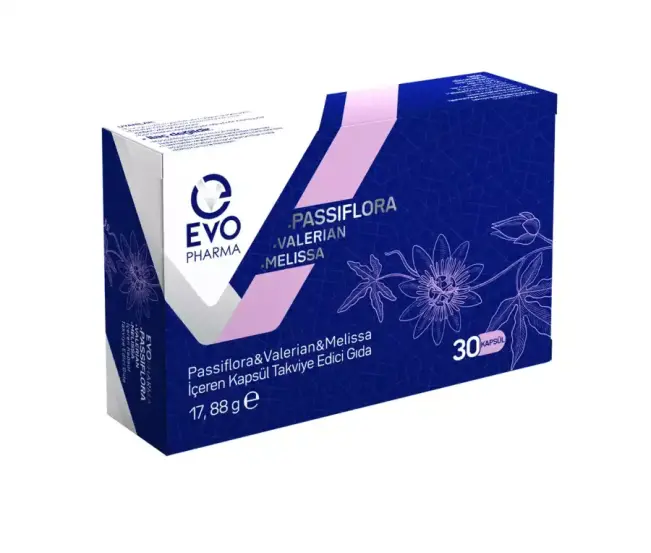 Evopharma Passiflora & Valerian & Melissa İçeren Kapsül Takviye Edici Gıda - 4