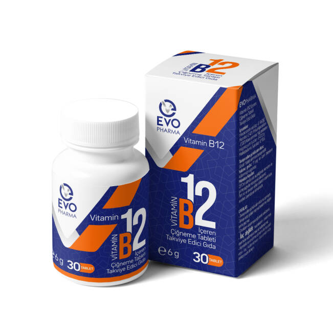 Evopharma Vitamin B12 İçeren Çiğneme Tableti Takviye Edici Gıda 30 Tablet - 3