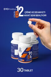 Evopharma Vitamin B12 İçeren Çiğneme Tableti Takviye Edici Gıda 30 Tablet - 2