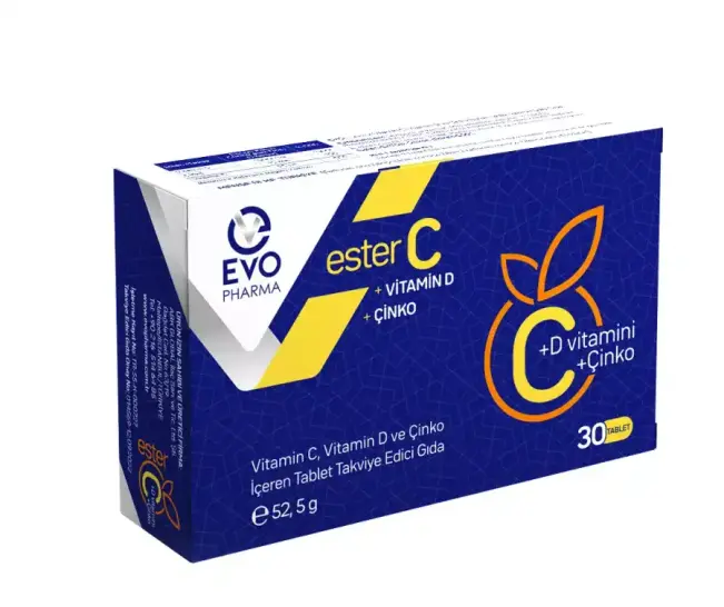 Evopharma Ester C Vitamin Ve Çinko İçeren Takviye Gıda 30 Tablet - 4