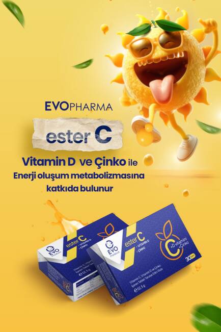 Evopharma Ester C Vitamin Ve Çinko İçeren Takviye Gıda 30 Tablet - 4