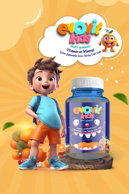 EVOVİT KİDS MULTİ GUMMİES Vitamin ve Mineral İçeren Çiğnenebilir Form Takviye Edici Gıda - 4
