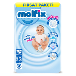 Molfix Bebek Bezi Fırsat Paketi 3 Beden 4-9 Kg 68 Adet - Molfix