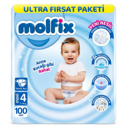 Molfix Bebek Bezi Ultra Fırsat Paketi 4 Beden 7-14 Kg 100 Adet - Molfix