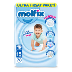 Molfix Bebek Bezi Ultra Fırsat Paketi 5 Beden 11-18 Kg 78 Adet - Molfix