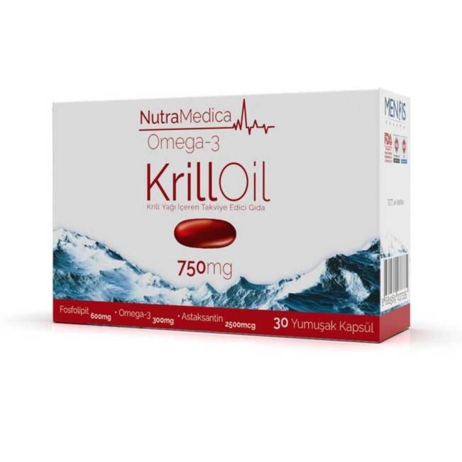 Nutramedica Krill Oil 750 MG Omega-3 30 Kapsül Krill Yağı Takviye Edici Gıda - 1