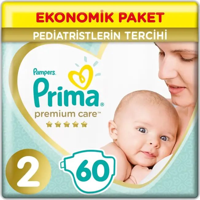 Prima Premium Care Bebek Bezi Eko Paket 2 Beden 60 Adet - 1