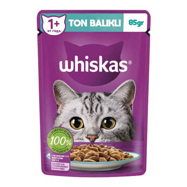 Whiskas Ton Balıklı Yetişkin Kedi Konservesi Pouch 85 gr - 1